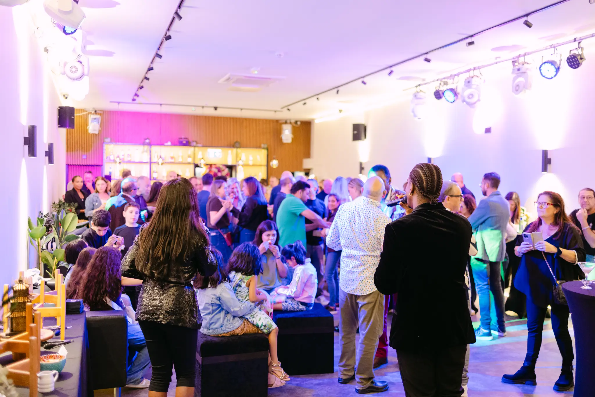 A busy gathering in the event space